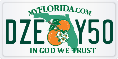 FL license plate DZEY50