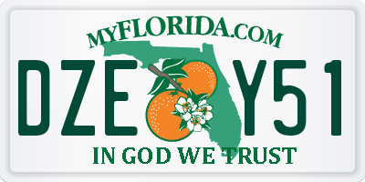 FL license plate DZEY51