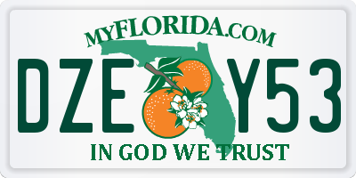 FL license plate DZEY53