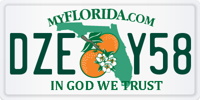 FL license plate DZEY58