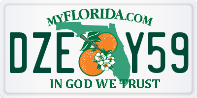 FL license plate DZEY59