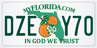 FL license plate DZEY70