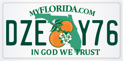 FL license plate DZEY76