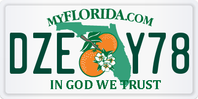 FL license plate DZEY78