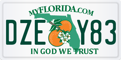 FL license plate DZEY83