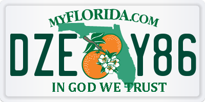 FL license plate DZEY86