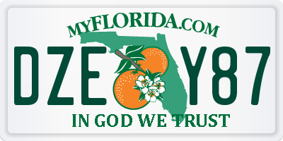 FL license plate DZEY87