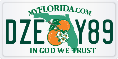 FL license plate DZEY89