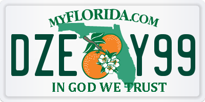 FL license plate DZEY99