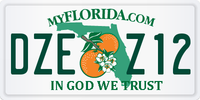 FL license plate DZEZ12