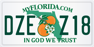 FL license plate DZEZ18