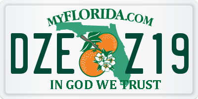 FL license plate DZEZ19