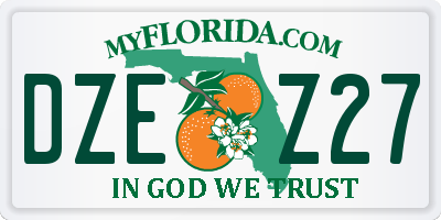 FL license plate DZEZ27