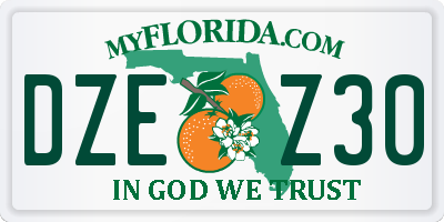 FL license plate DZEZ30