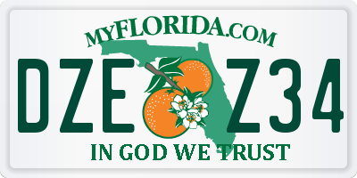 FL license plate DZEZ34