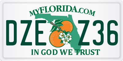 FL license plate DZEZ36