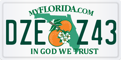 FL license plate DZEZ43