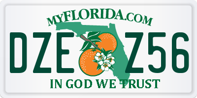 FL license plate DZEZ56
