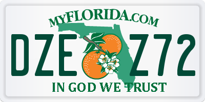 FL license plate DZEZ72