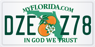 FL license plate DZEZ78