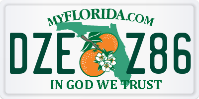 FL license plate DZEZ86