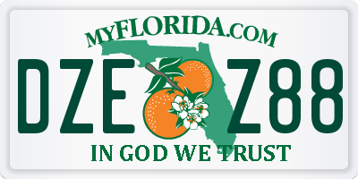 FL license plate DZEZ88