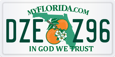 FL license plate DZEZ96