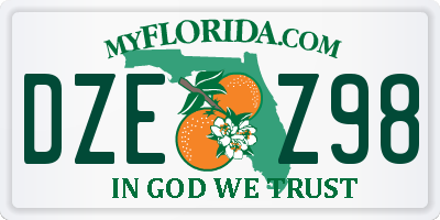 FL license plate DZEZ98