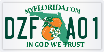 FL license plate DZFA01