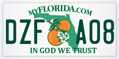 FL license plate DZFA08