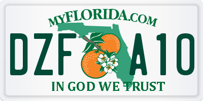 FL license plate DZFA10