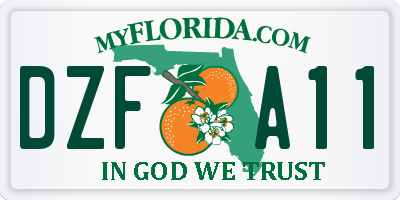 FL license plate DZFA11