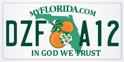 FL license plate DZFA12