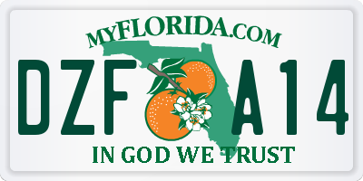 FL license plate DZFA14