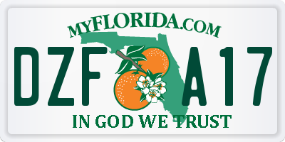FL license plate DZFA17