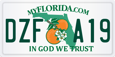 FL license plate DZFA19