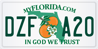 FL license plate DZFA20