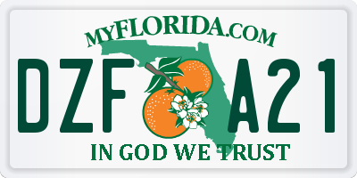 FL license plate DZFA21