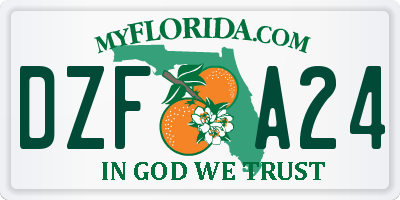 FL license plate DZFA24