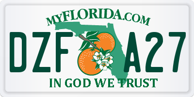 FL license plate DZFA27