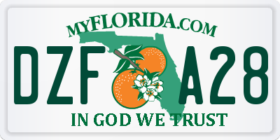 FL license plate DZFA28