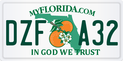 FL license plate DZFA32