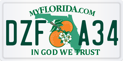 FL license plate DZFA34