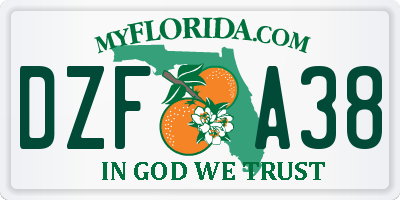 FL license plate DZFA38