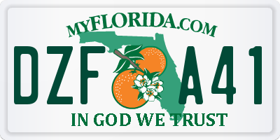 FL license plate DZFA41