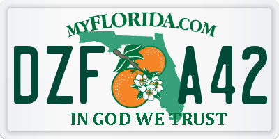 FL license plate DZFA42