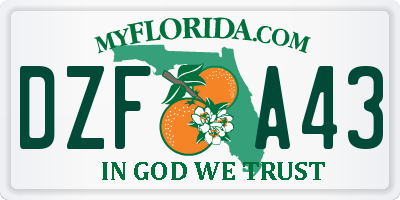 FL license plate DZFA43