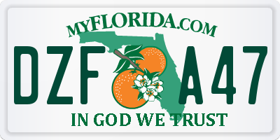 FL license plate DZFA47