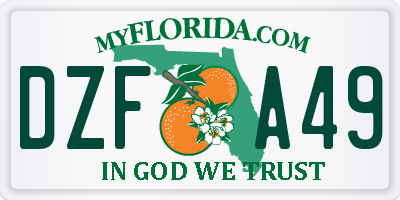 FL license plate DZFA49