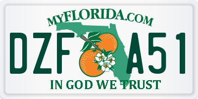 FL license plate DZFA51